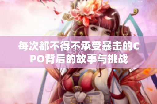 每次都不得不承受暴击的CPO背后的故事与挑战