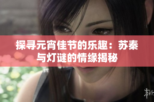 探寻元宵佳节的乐趣：苏秦与灯谜的情缘揭秘