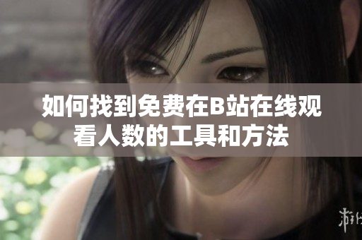 如何找到免费在B站在线观看人数的工具和方法
