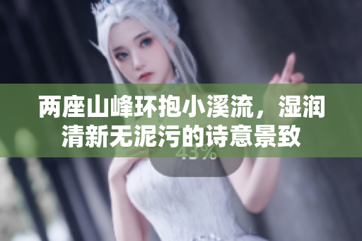 两座山峰环抱小溪流，湿润清新无泥污的诗意景致